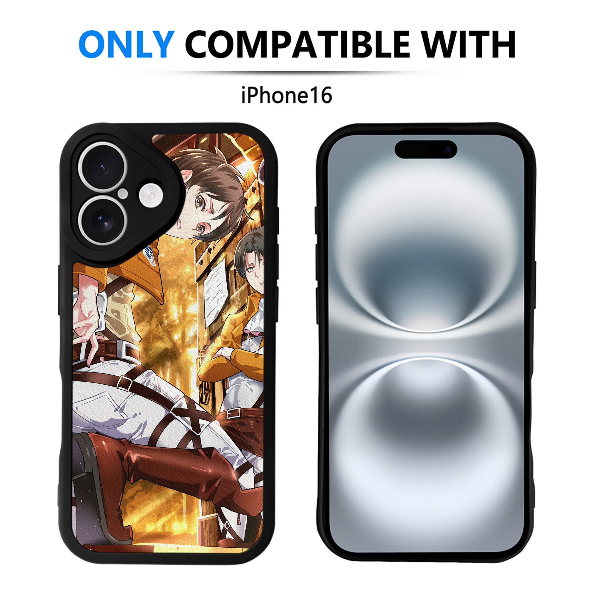 （画像用） 進撃の巨人 Attack on Titan 【iPhone 16シリーズ対応】シリコンスマホケース（レザー調） 材質：シリコン